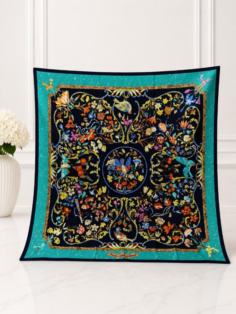 Authentic Hermès Pierres d’Orient Silk Carré 90 Scarf